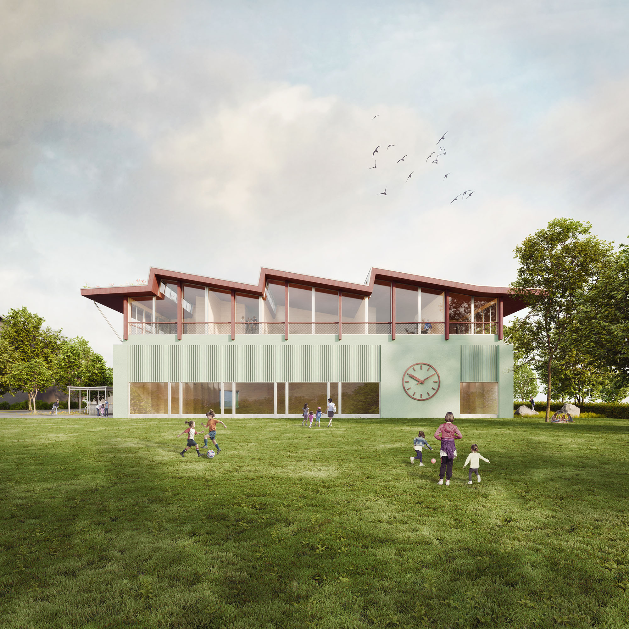Huber Waser Mühlebach
Architektur ETH SIA BSA - Wettbewerb Erweiterung Schulanlage Hagendorn - Cham - 2025